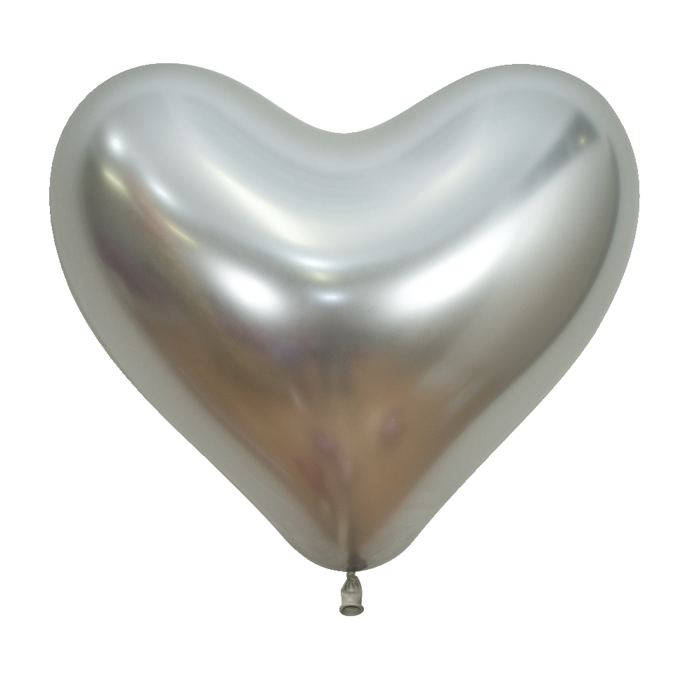 14" Reflex Silver Hearts